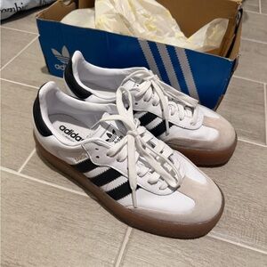 adidas samba sambae White and Black Athletic Shoes